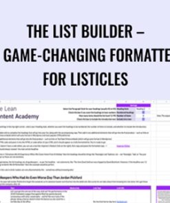 The List Builder – A Game-Changing Formatter For Listicles – Lean Content Academy