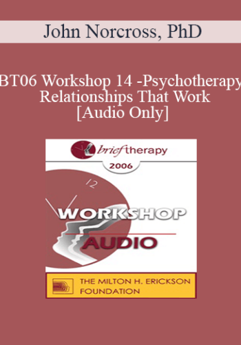 [Audio Only] BT06 Workshop 14 - Psychotherapy Relationships That Work: Tailoring the Relationship to the Individual Patient - John Norcross, PhD