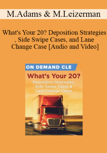 Trial Guides - What's Your 20? Deposition Strategies, Side Swipe Cases, and Lane Change Case