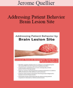 Jerome Quellier - Addressing Patient Behavior by Brain Lesion Site: Clinical Tools & Strategies Specific to Patient Deficits
