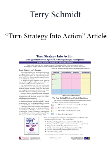 Terry Schmidt – “Turn Strategy Into Action” Article