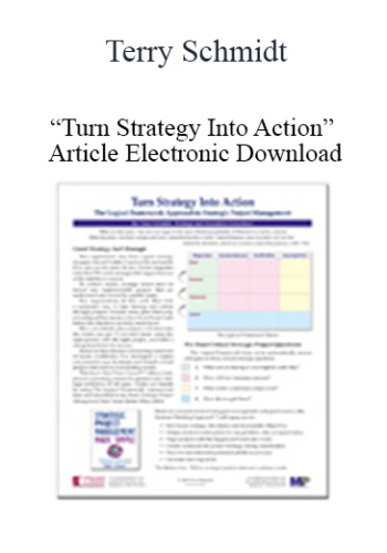 Terry Schmidt – “Turn Strategy Into Action” Article Electronic Download